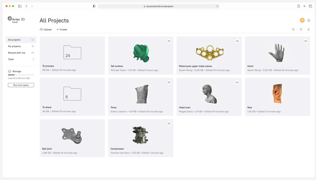картинка Artec Cloud от компании CAD.kz