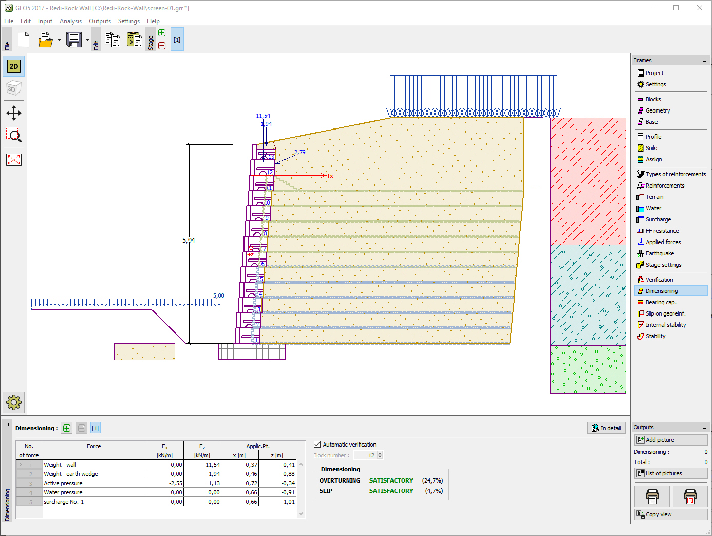 картинка GEO5 Стена Redi-Rock от компании CAD.kz